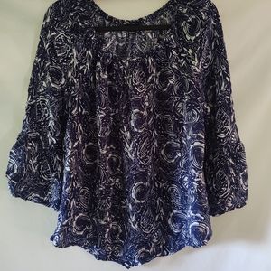 Flowing Navy Blue Top